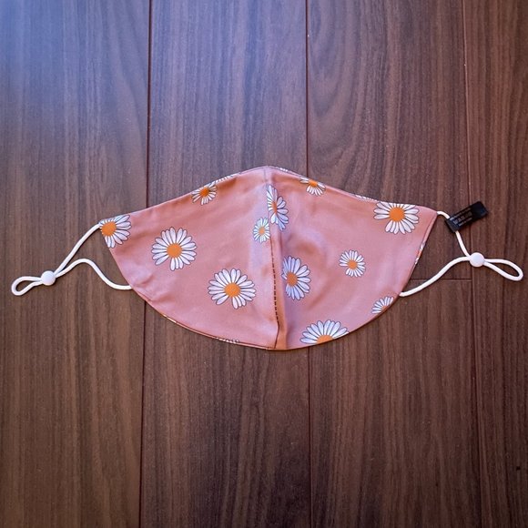 Adorable Silky Reusable Fashion Face Mask  - Floral Pink - Picture 3 of 3
